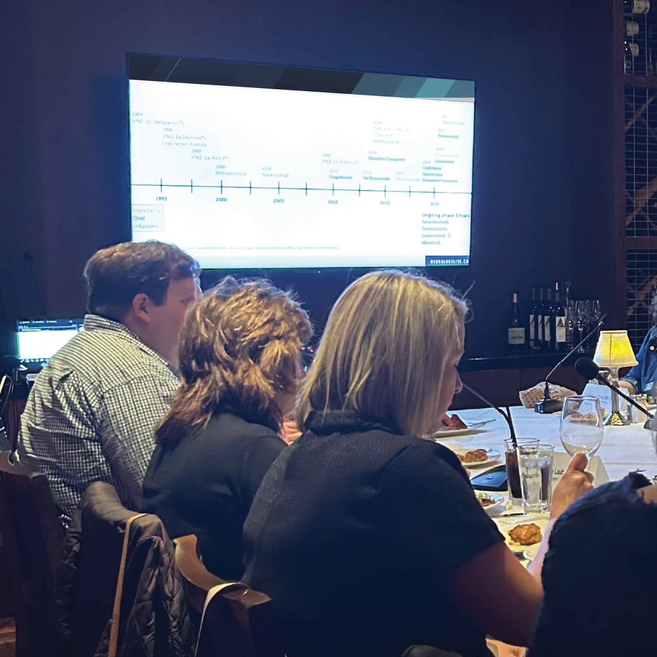 Psychiatrists engaged in peer-to-peer discussion at a Clinical Forum.